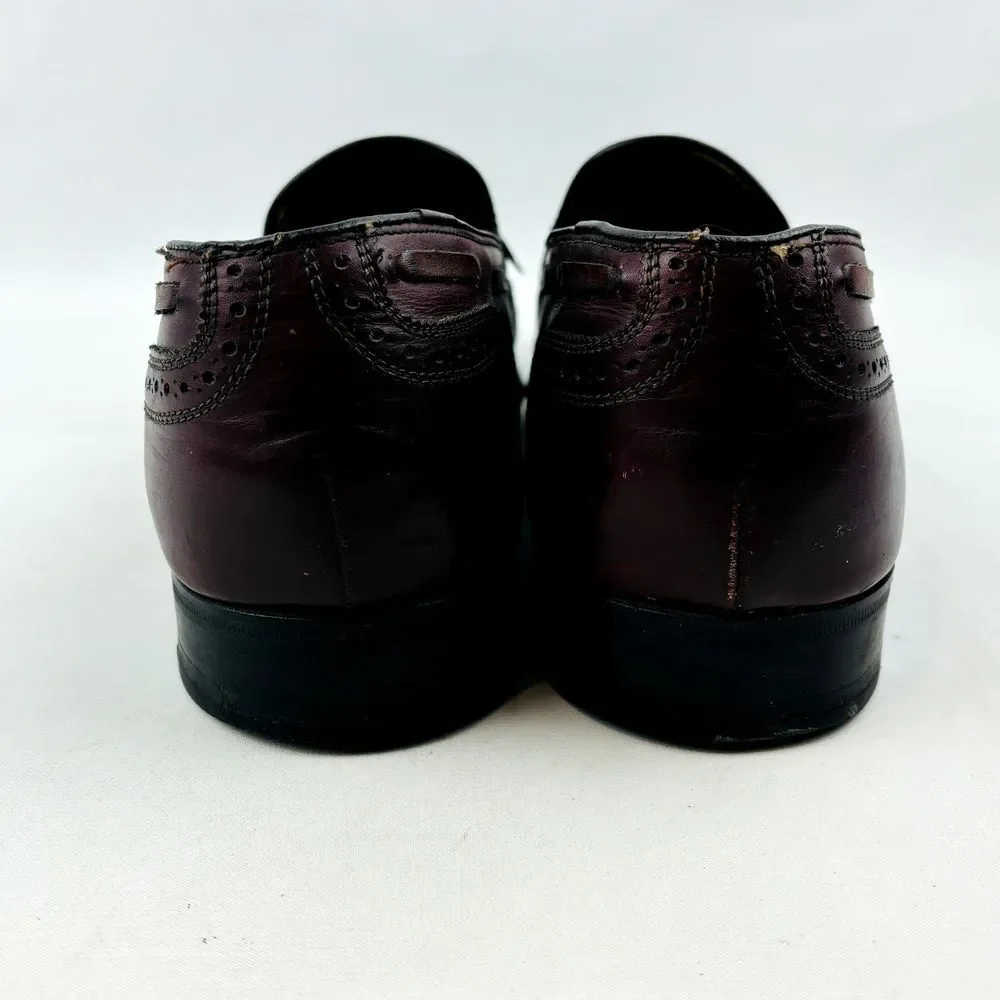 Wright Kiltie Tassel Wingtip‎ Loafer Mens 11 Burgundy Leather Slip On Whippet II